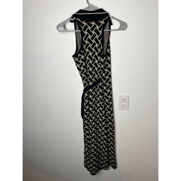 Diane von Furstenberg x Target Wrap Dress Womens XXS Black Geometric Sleeveless - Picture 5 of 7